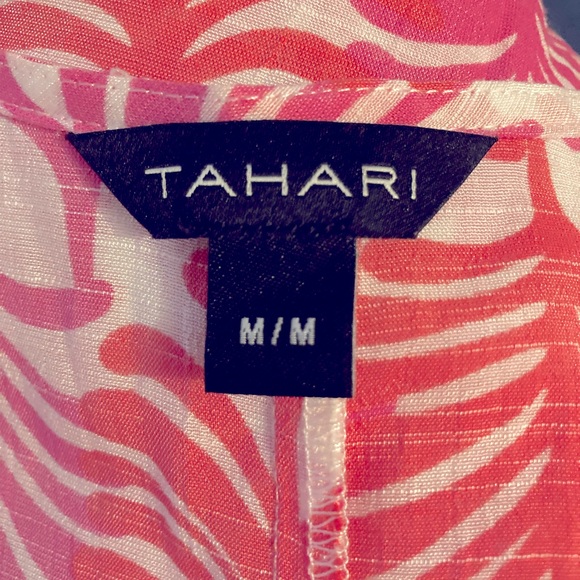 Tahari Swim Cover Up Pink Orange and White Beach Cover-Up Summer Bohemian - Picture 3 of 5